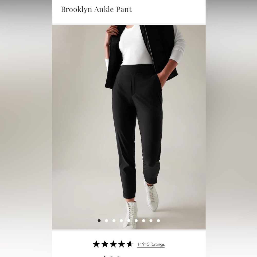 NWT Athleta Brooklyn Ankle Pant - Black Size 12
